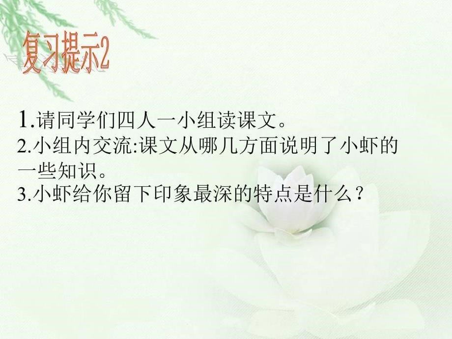 北师大版三年级语文下册第三单元小虾_第5页