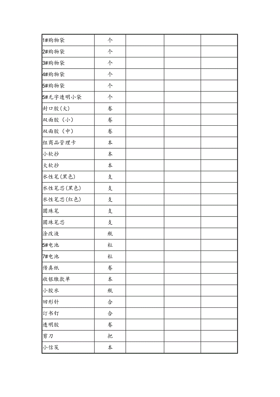 办公用品明细表、价目表.doc_第4页