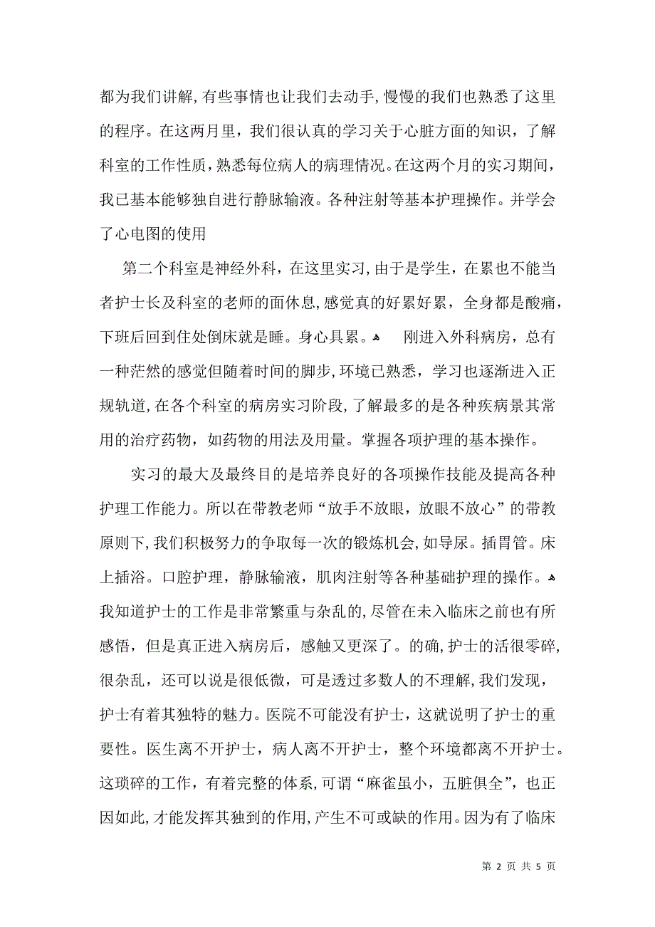 大专毕业实习生自我鉴定2篇_第2页