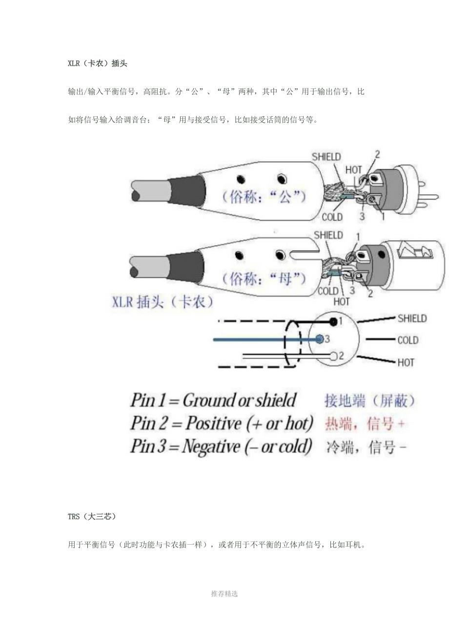 推荐-卡侬头与6.35插头平衡接法_第1页