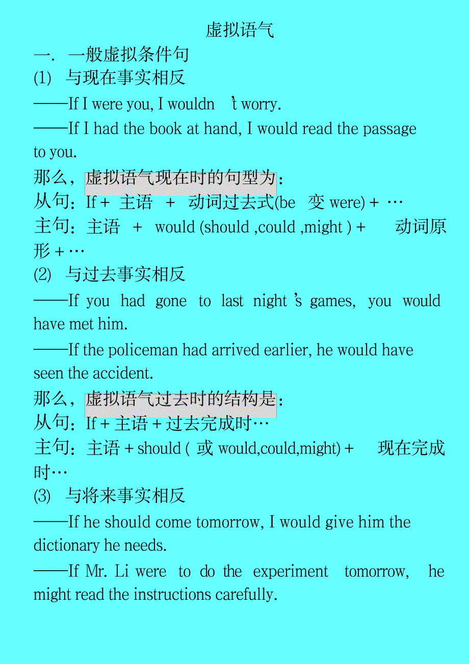 英语四级语法 虚拟语气_外语学习-语法_第1页