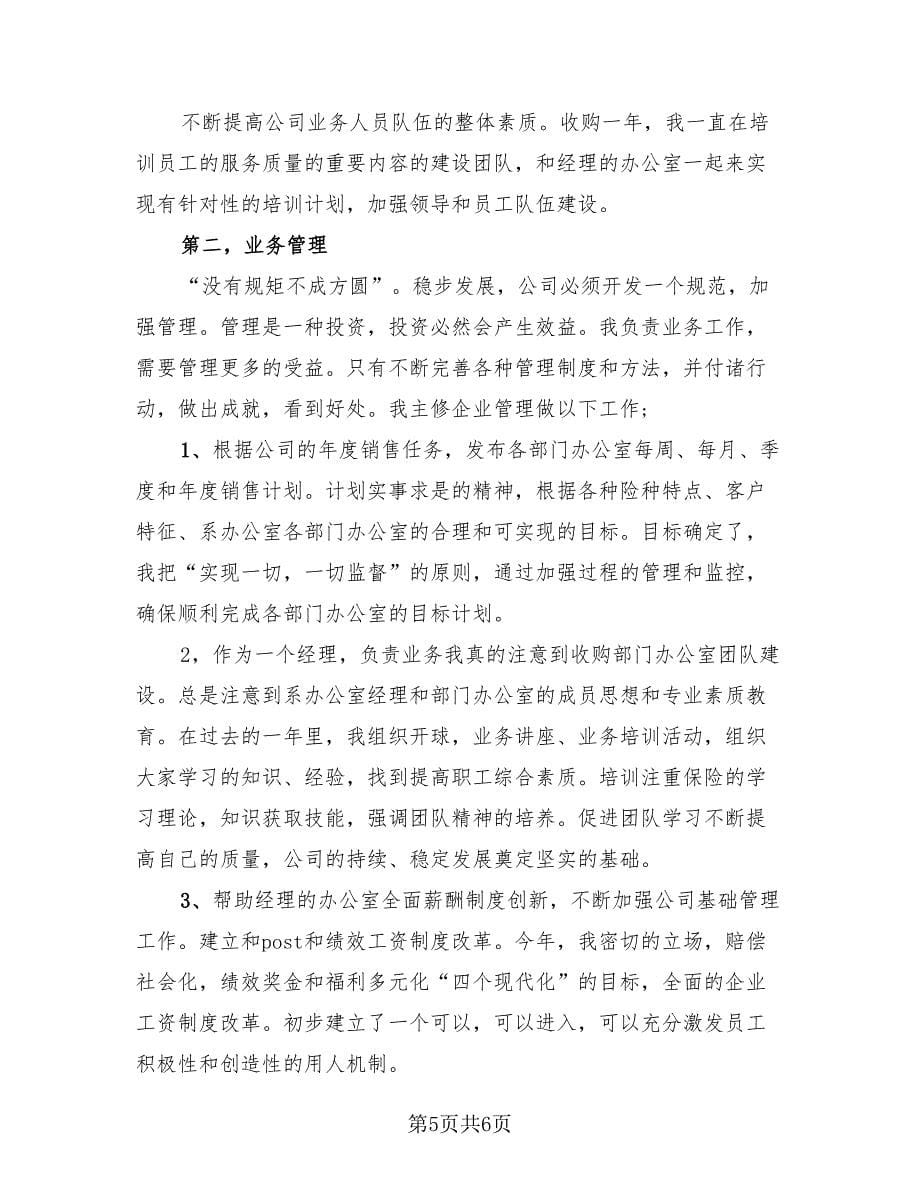 保险业务员个人年终工作总结标准范本（2篇）.doc_第5页