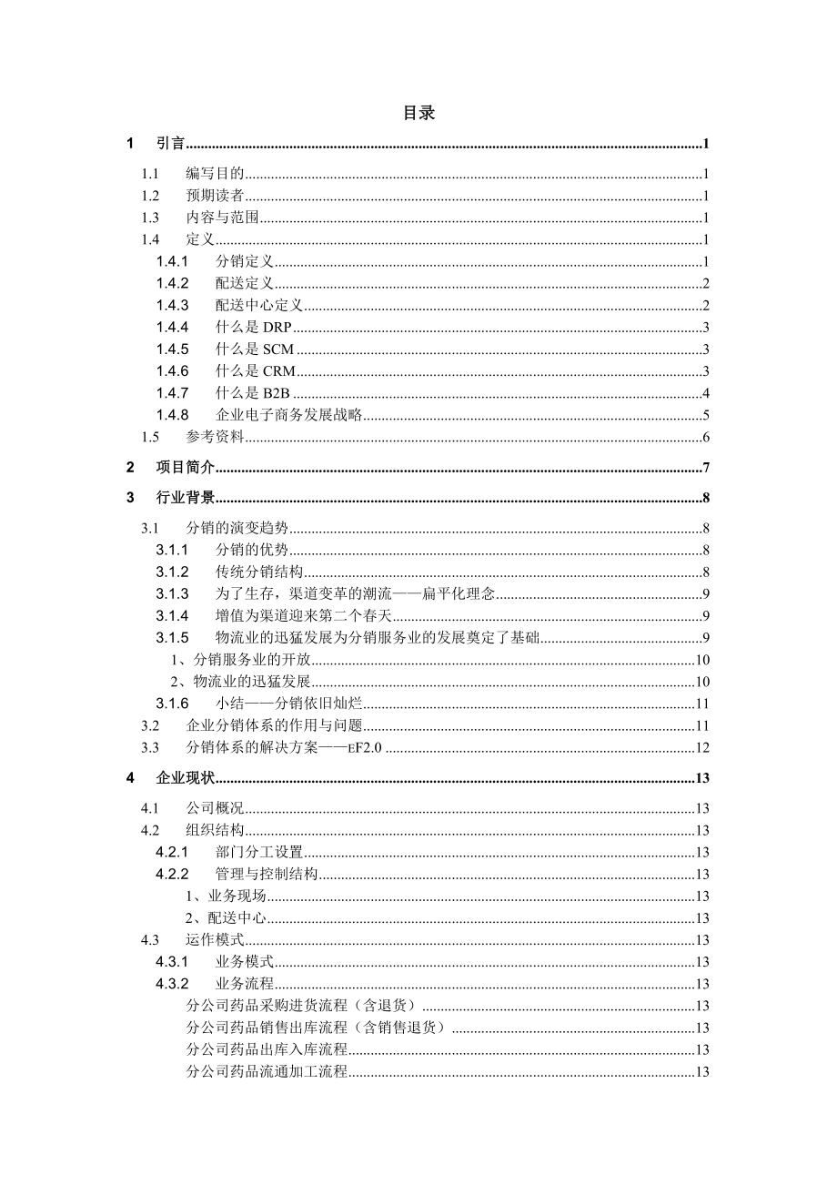 某医药连锁公司项目可行性研究报告_第1页