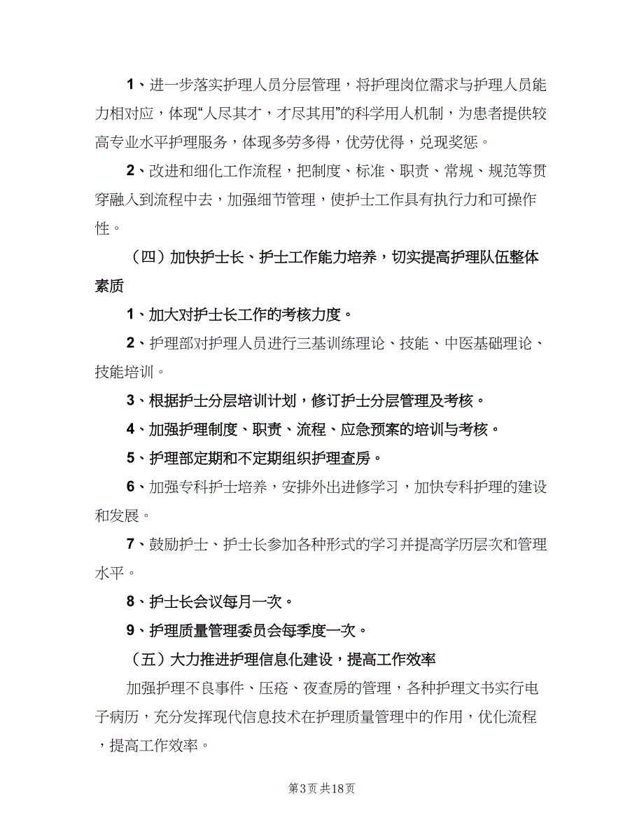 2023年护理部工作计划例文（5篇）_第3页