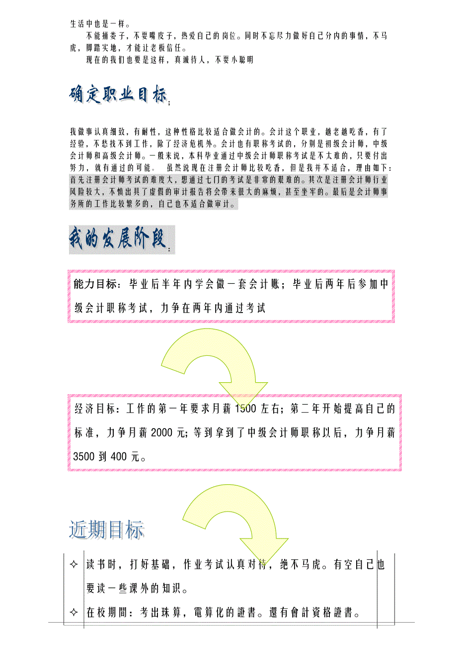 职高生会计专业职业规划_第3页