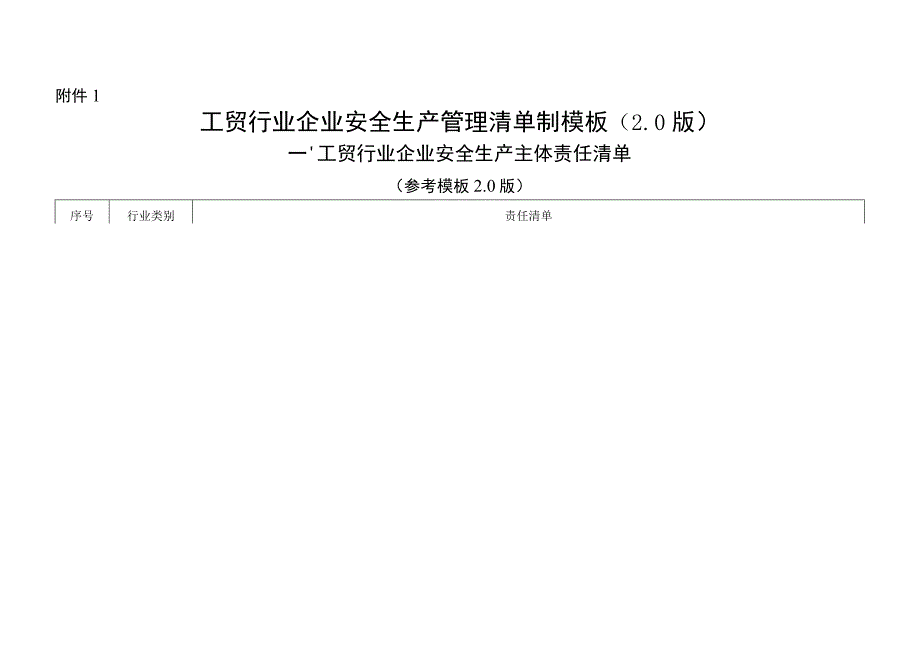 工贸行业企业安全生产管理清单制模板2.0版_第1页