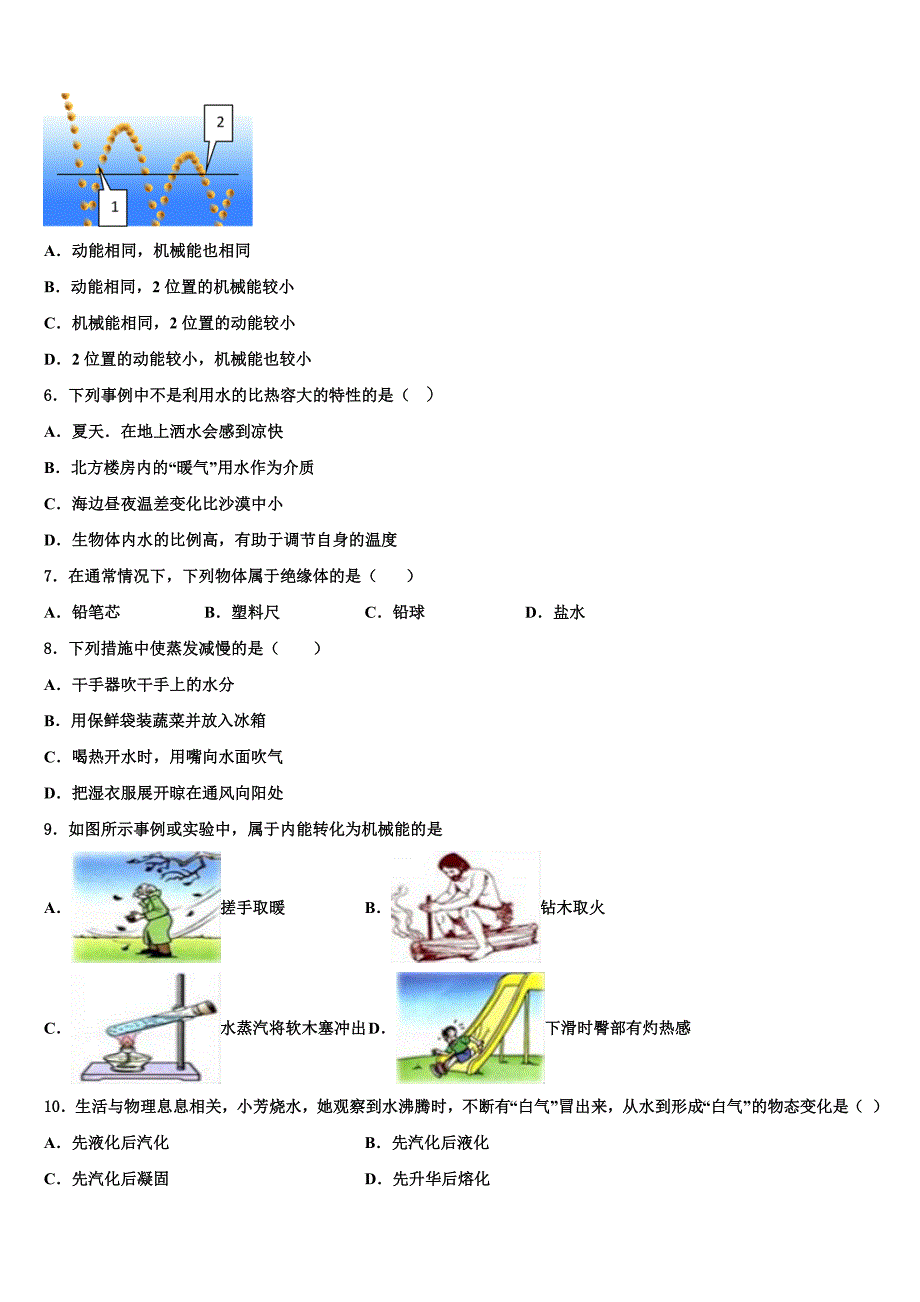 2023学年辽宁省沈阳126中学物理九年级第一学期期末考试模拟试题含解析.doc_第2页