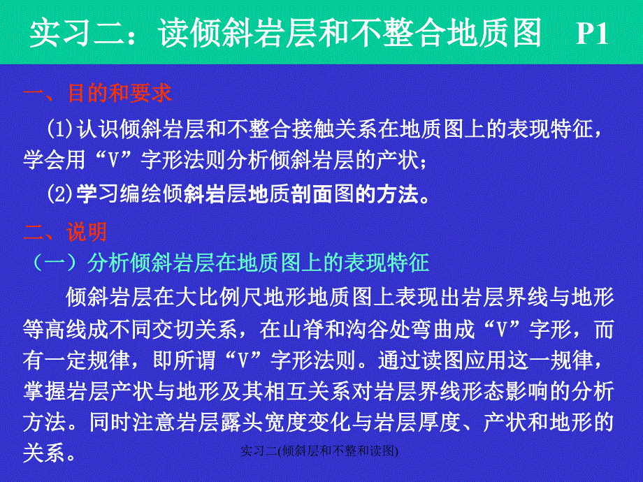 实习二倾斜层和不整和读图课件_第1页