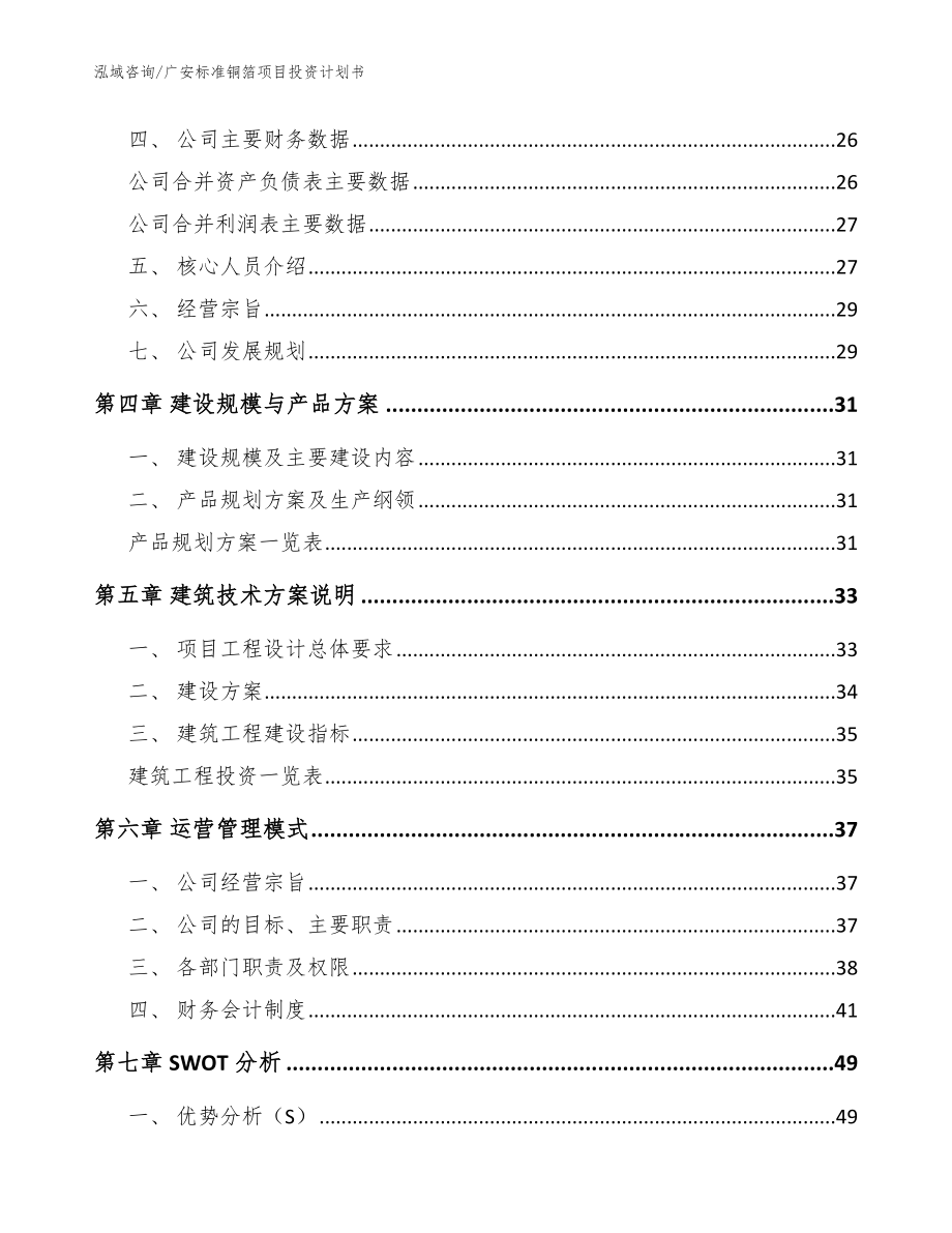 广安标准铜箔项目投资计划书（范文）_第3页