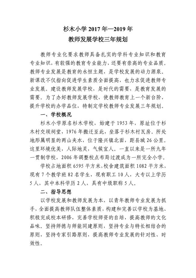 学校教师专业发展规划