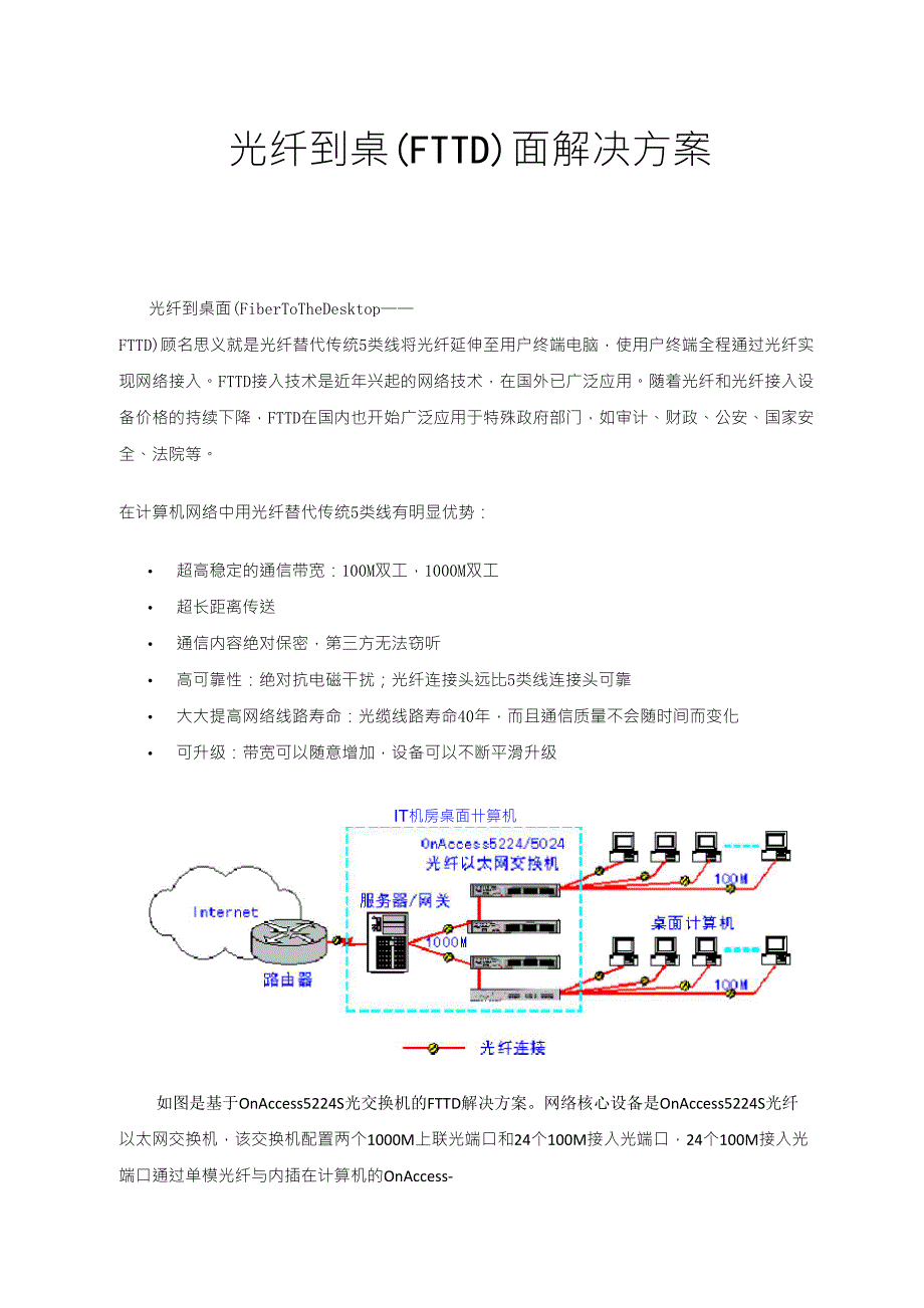 光纤到桌面综合布线方案_第1页