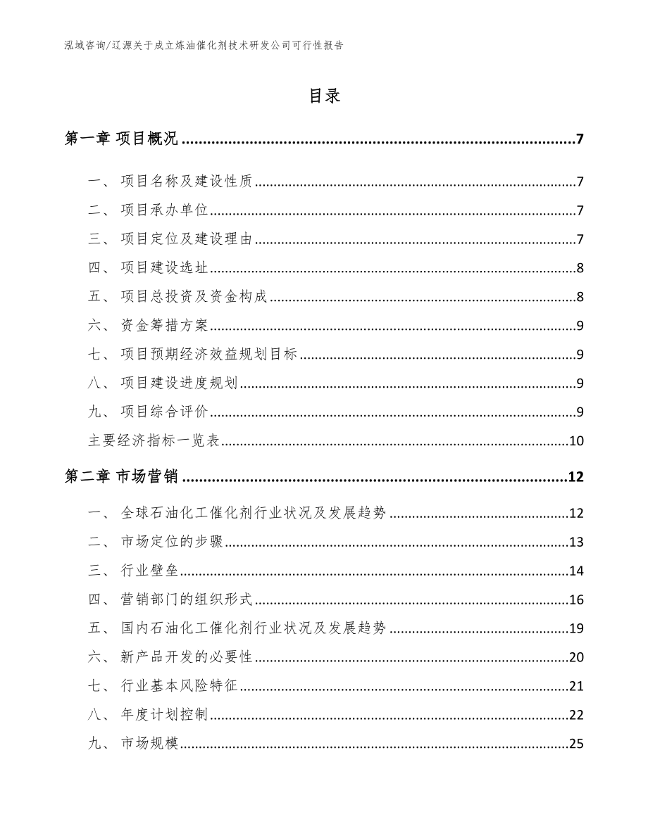 辽源关于成立炼油催化剂技术研发公司可行性报告【模板范文】_第1页