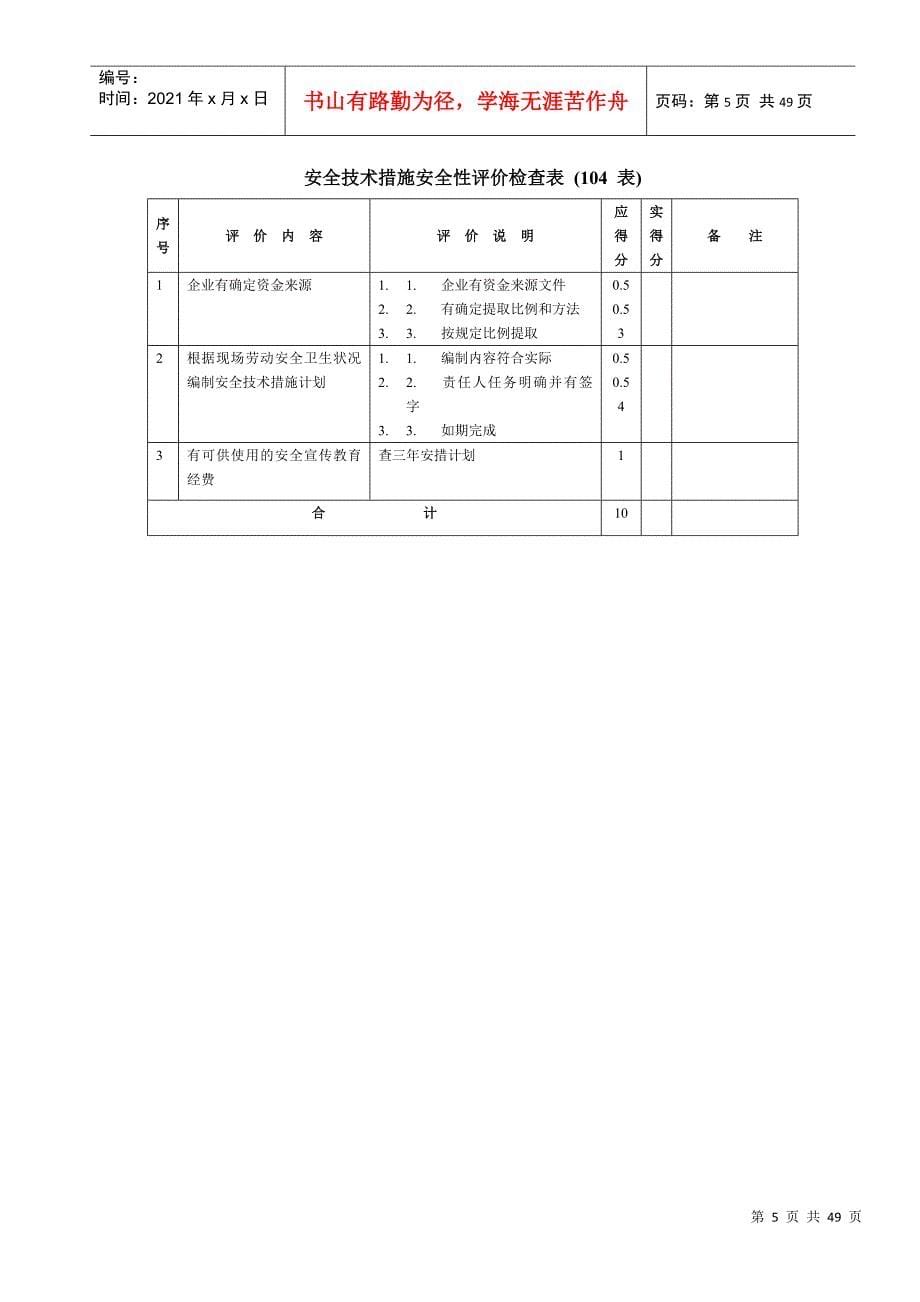 安全检查表大全_第5页