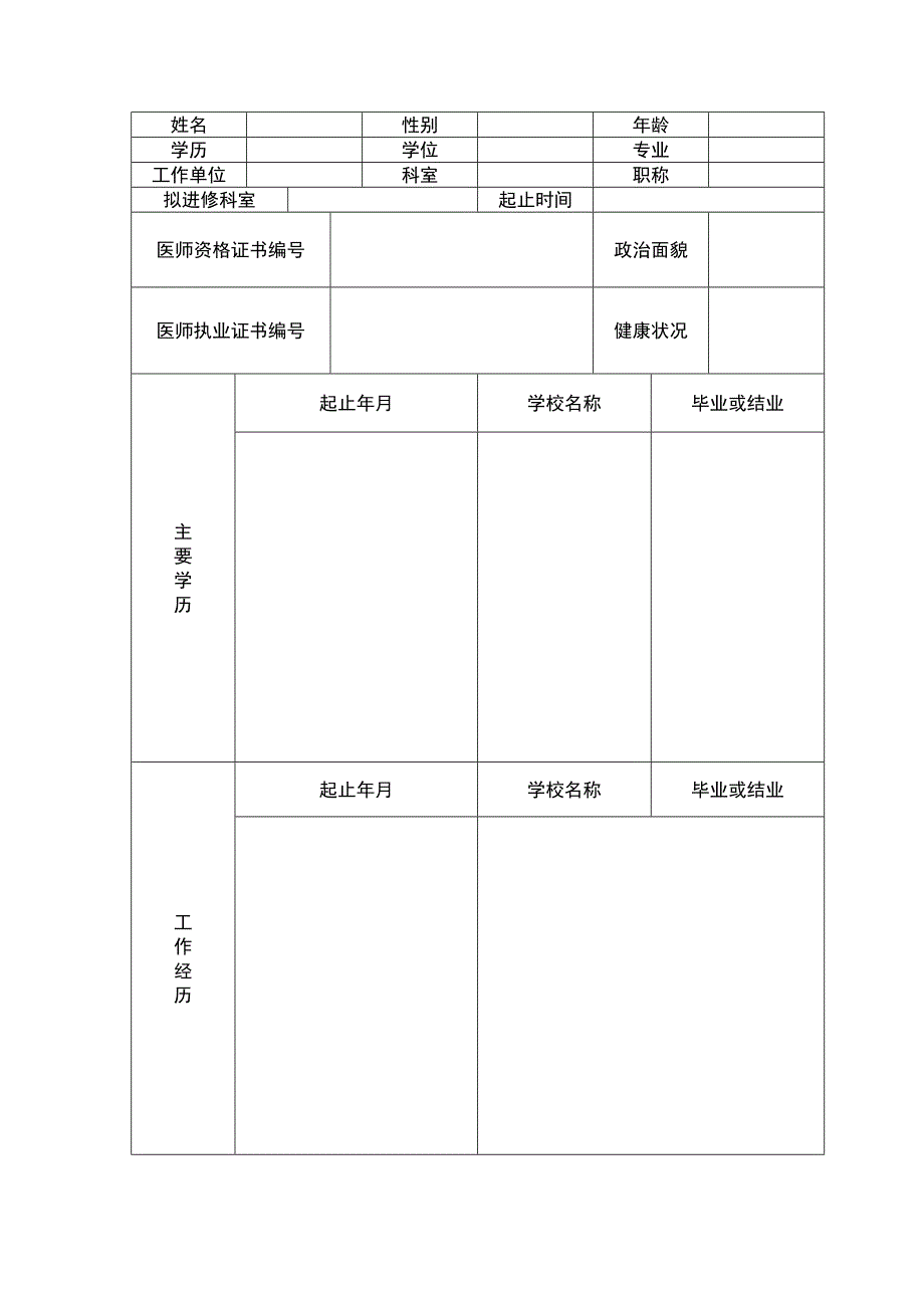 上海六院进修学习申请表.doc_第2页