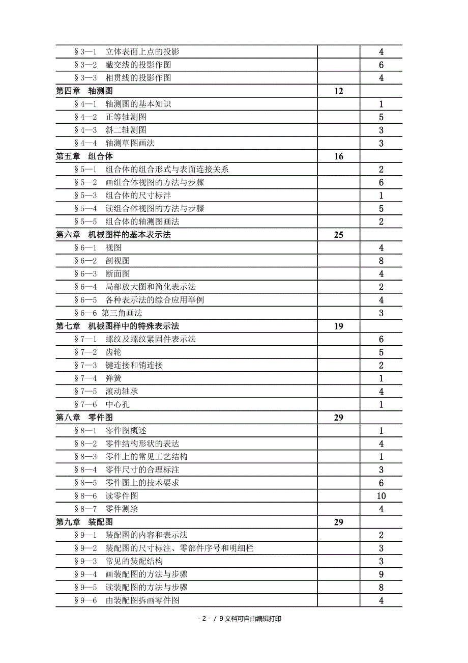 机械制图教学大纲180学时_第2页