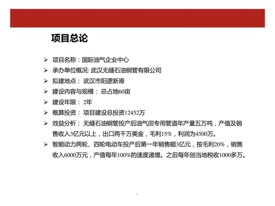 1月武汉国际油气企业中心项目计划书ppt课件_第2页