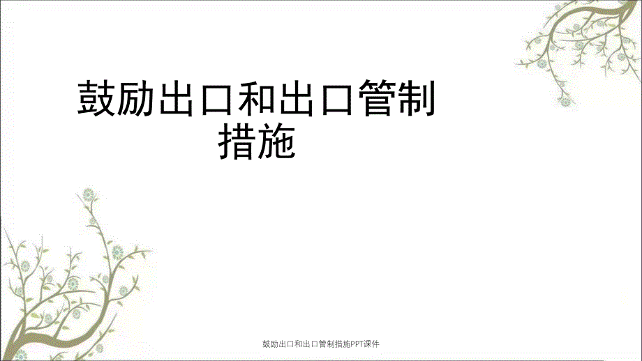 鼓励出口和出口管制措施PPT课件_第1页