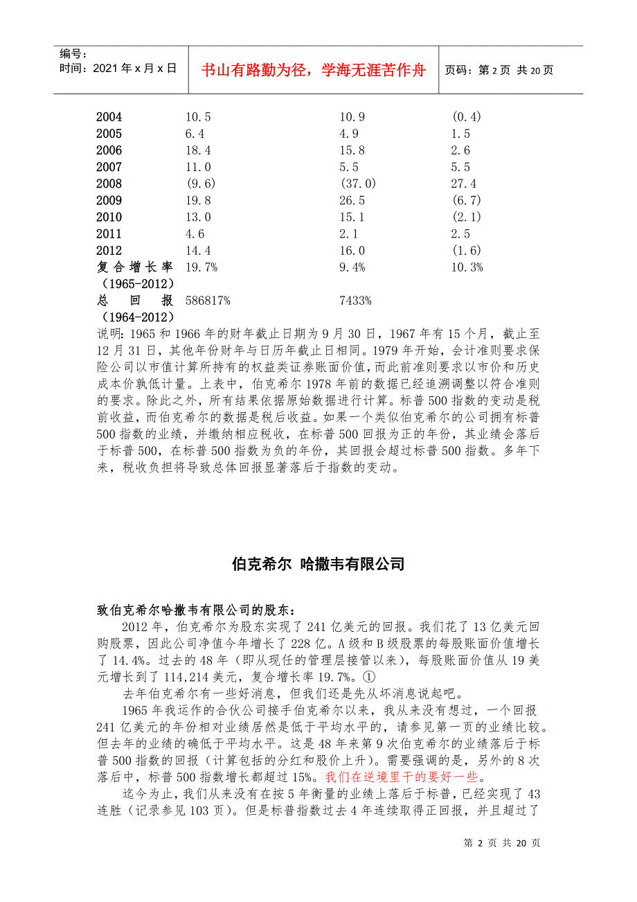 巴菲特致股东的信XXXX年度_第2页