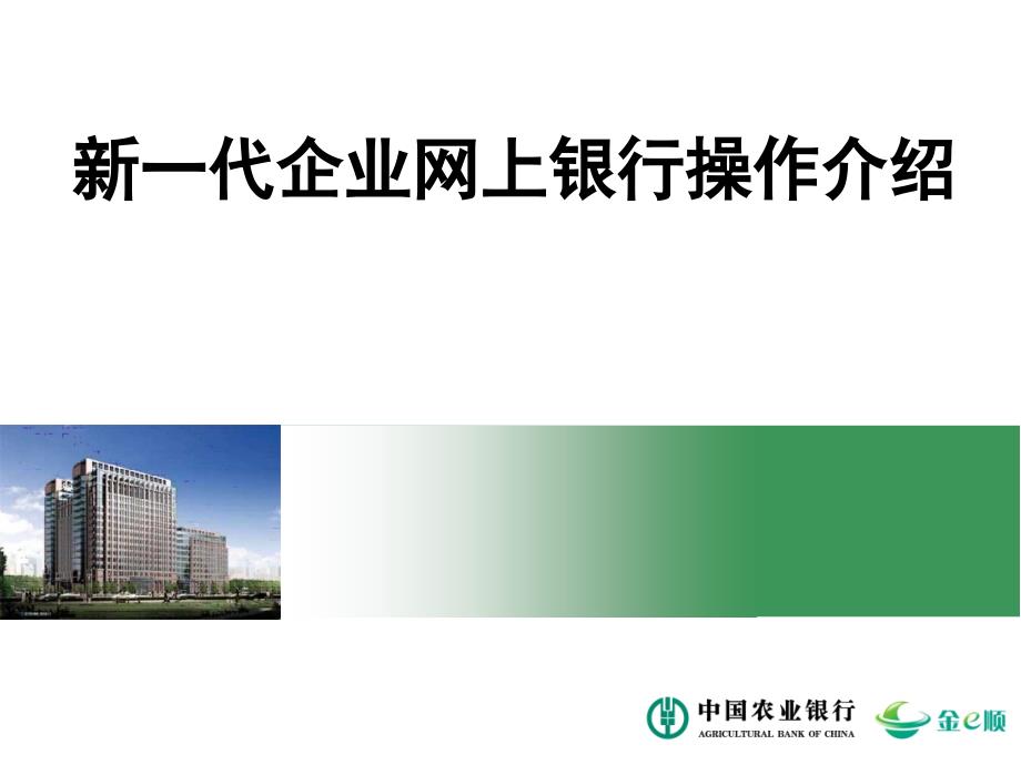 银行企业网银业务管理办法及操作规程培训讲义.ppt_第1页