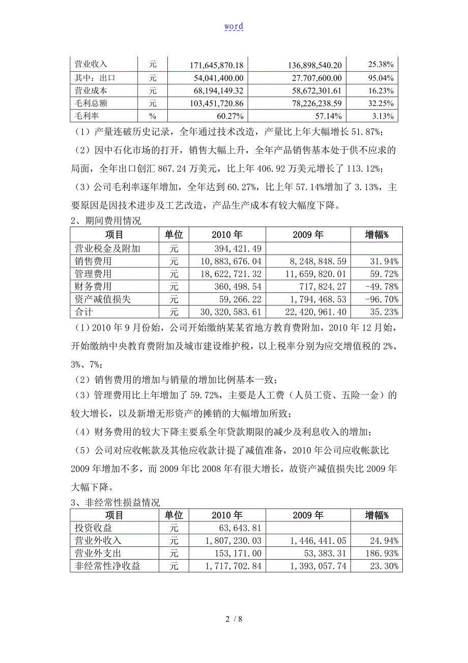 财务决算报告材料实用模板_第2页