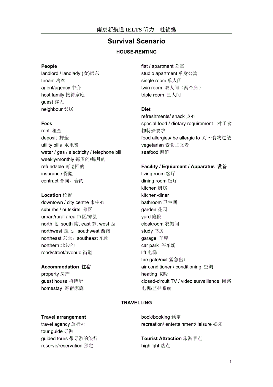 剑桥4-8IELTS听力场景词汇大全_第1页