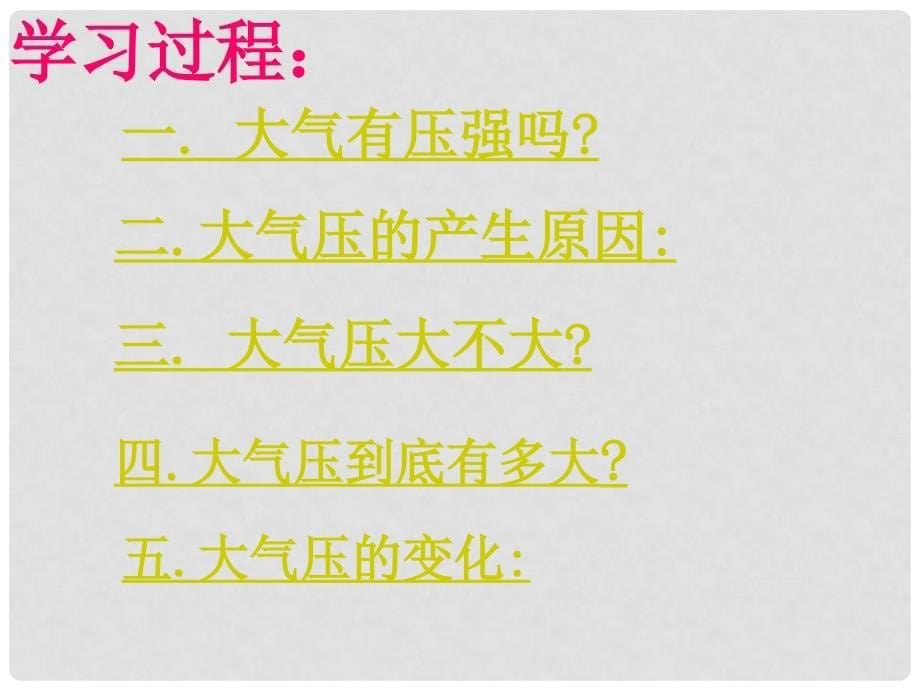 海南省万宁市思源实验学校八年级物理下册《大气压强》课件 新人教版_第5页