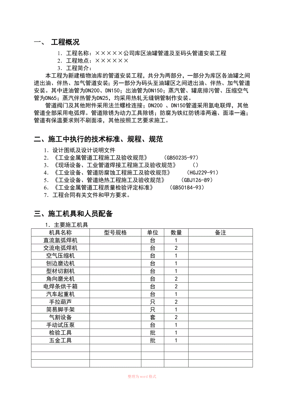 工业管道安装施工组织设计施工方案_第3页