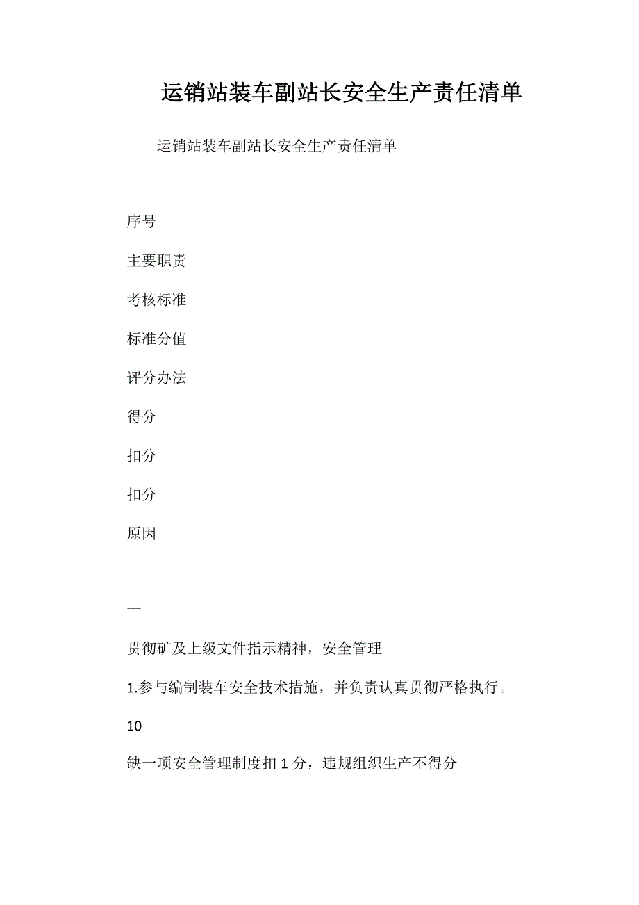 运销站装车副站长安全生产责任清单_第1页