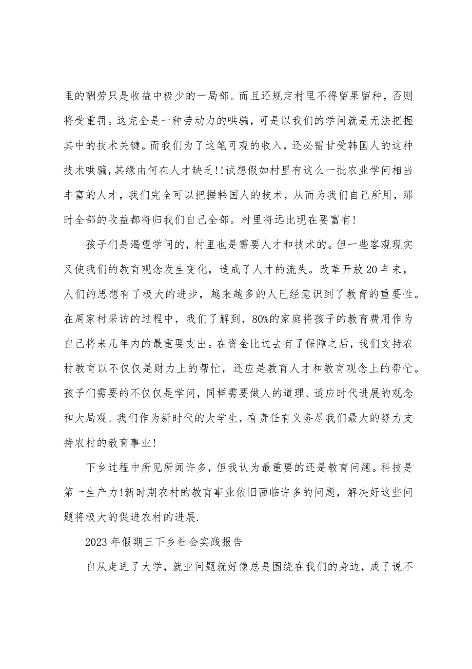 2023年假期三下乡社会实践报告.docx_第4页