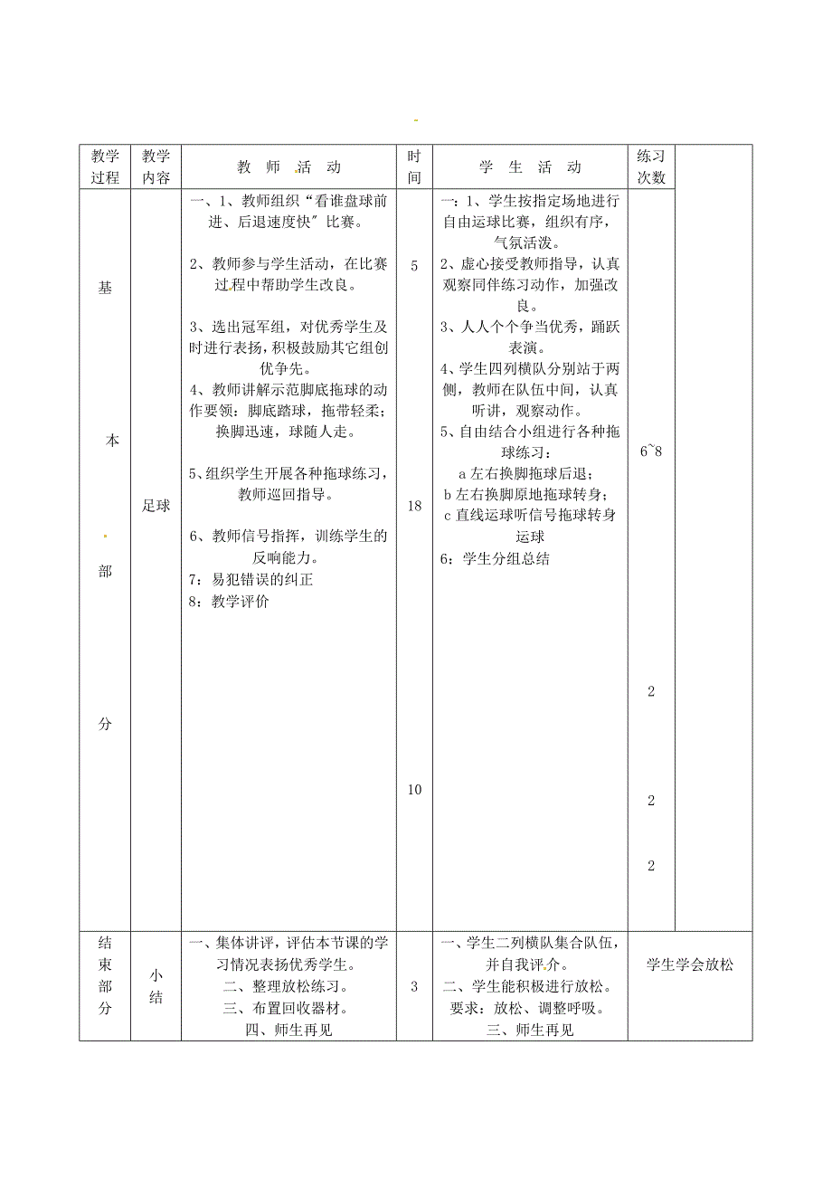 初中体育足球教案2_第2页