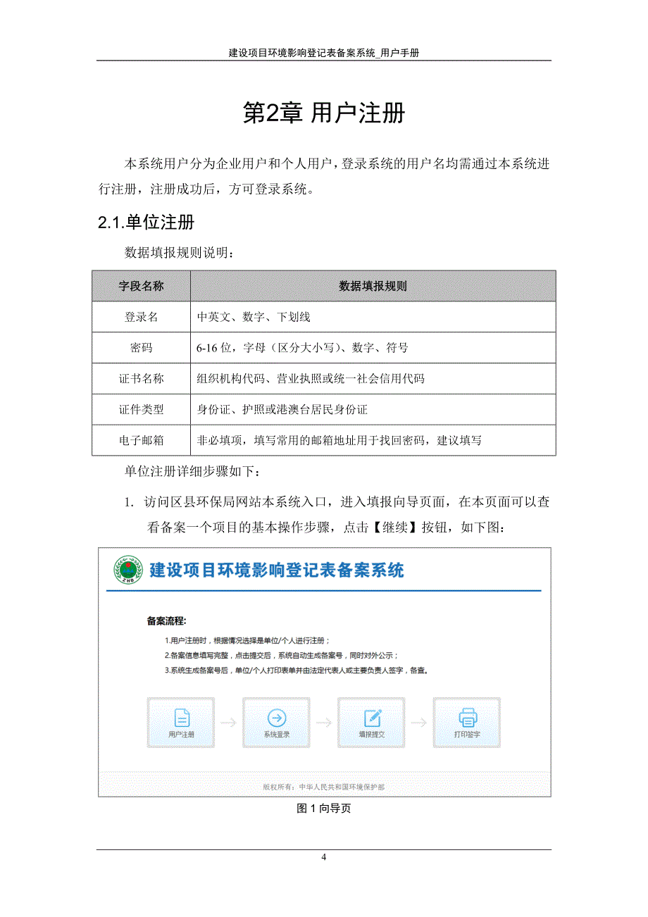 建设项目环境影响登记表备案系统_单位及个人用户手册(1).doc_第4页