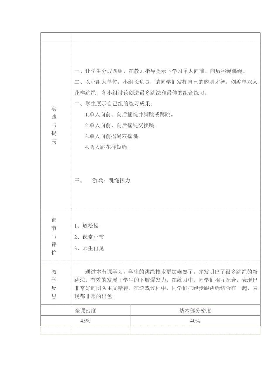 小学四年级体育课跳绳教案_第5页