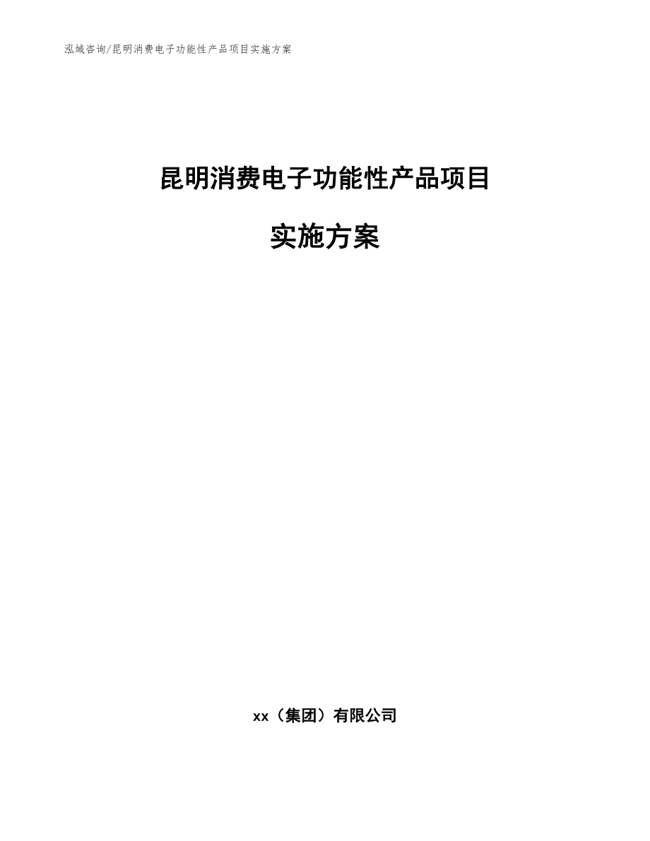 昆明消费电子功能性产品项目实施方案【模板参考】_第1页