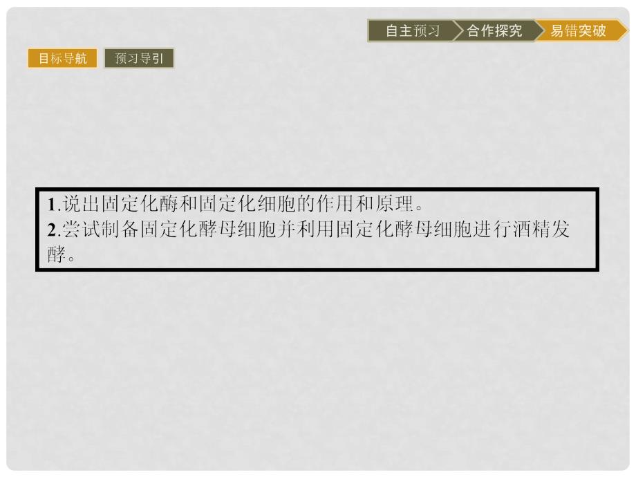 高中生物 专题4 酶的研究与应用 课题3 酵母细胞的固定化课件 新人教版选修1_第2页