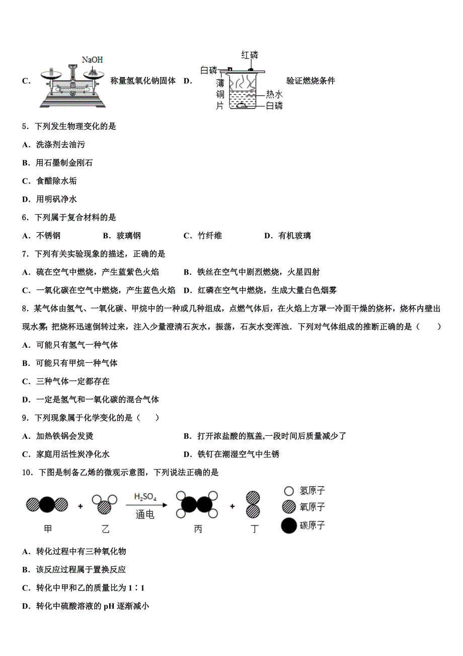 2023学年江苏省盐城市盐城初级中学中考化学最后冲刺浓缩精华卷（含答案解析）.doc_第2页