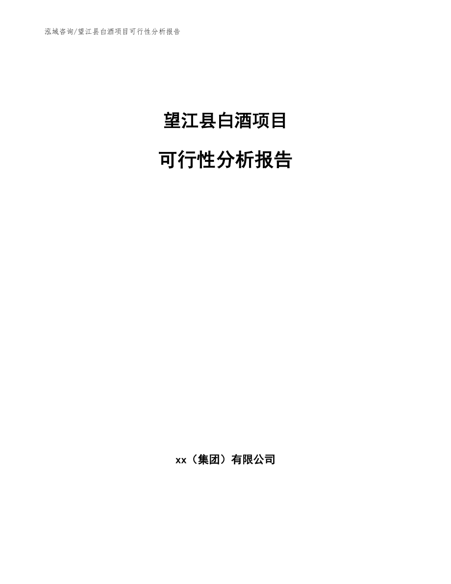 望江县白酒项目可行性分析报告_第1页