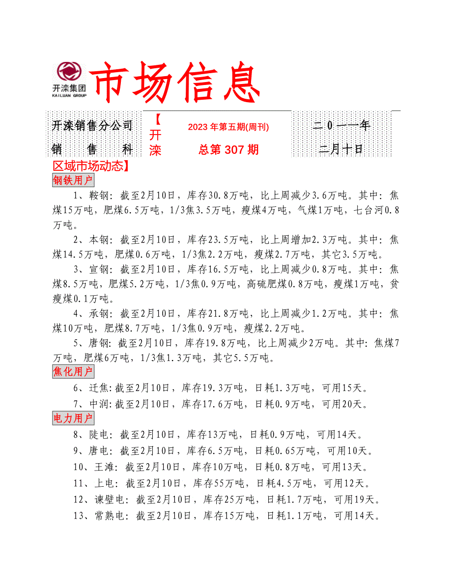 XXXX年月上旬煤炭市场信息_第1页