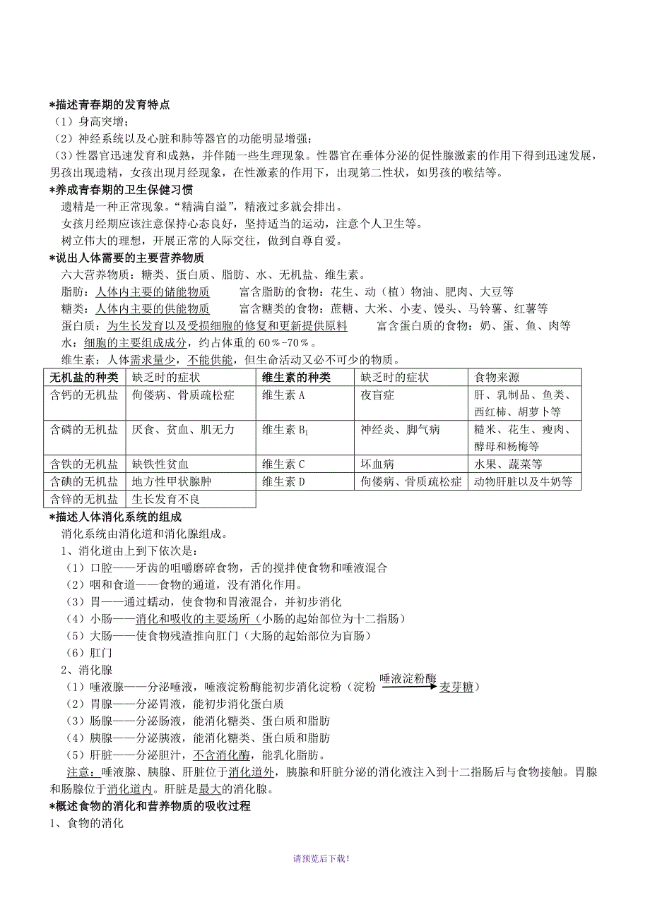 人教版生物七年级下册(有图)_第2页