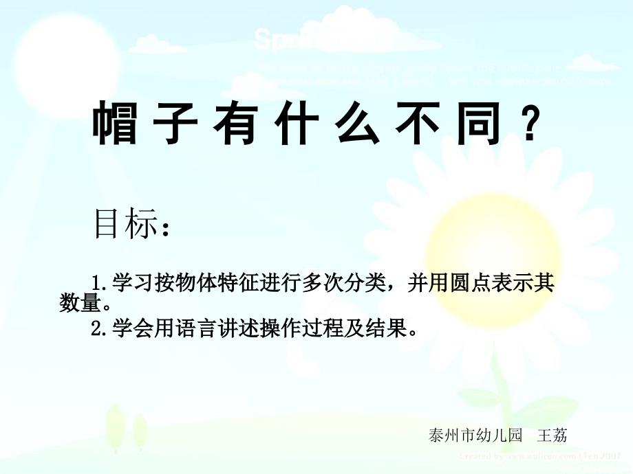 中班数学活动帽子有什么不同课件_第1页