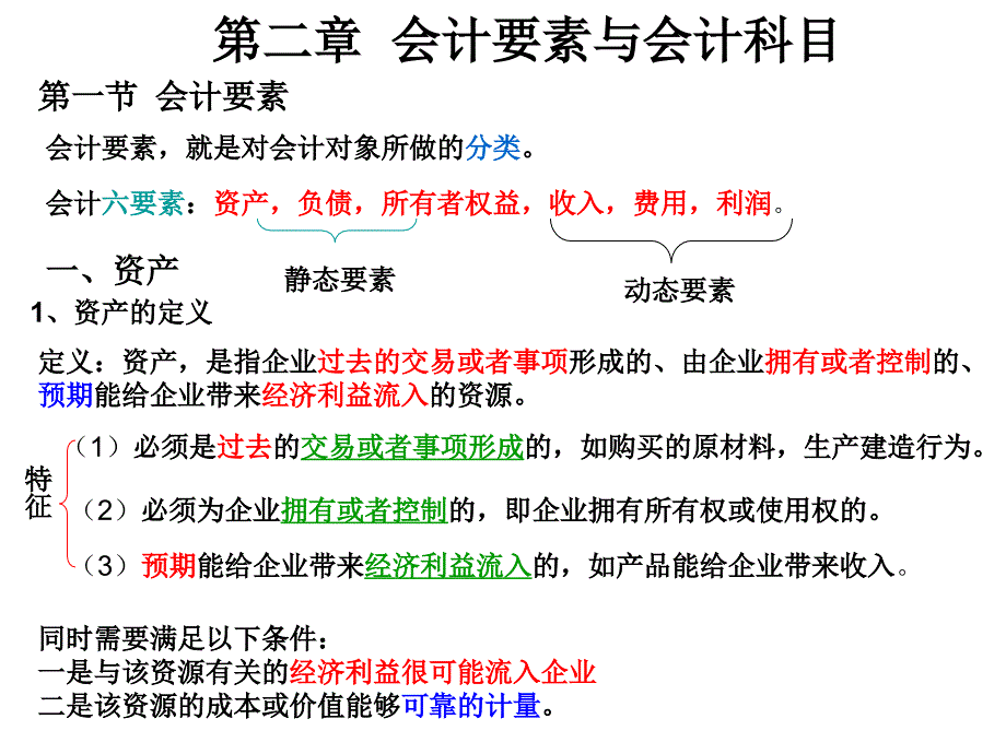 会计要素与会计科目考证备课课件_第1页