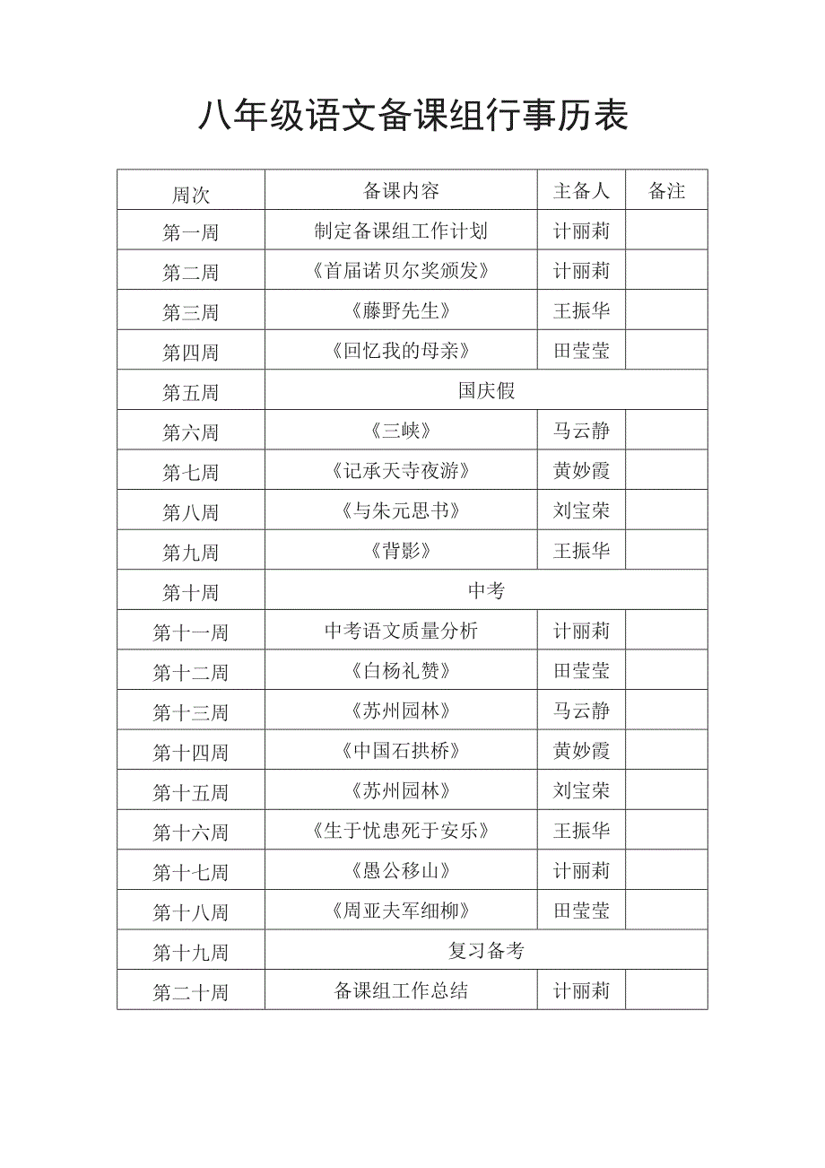 八年级上册语文备课组工作计划_第4页