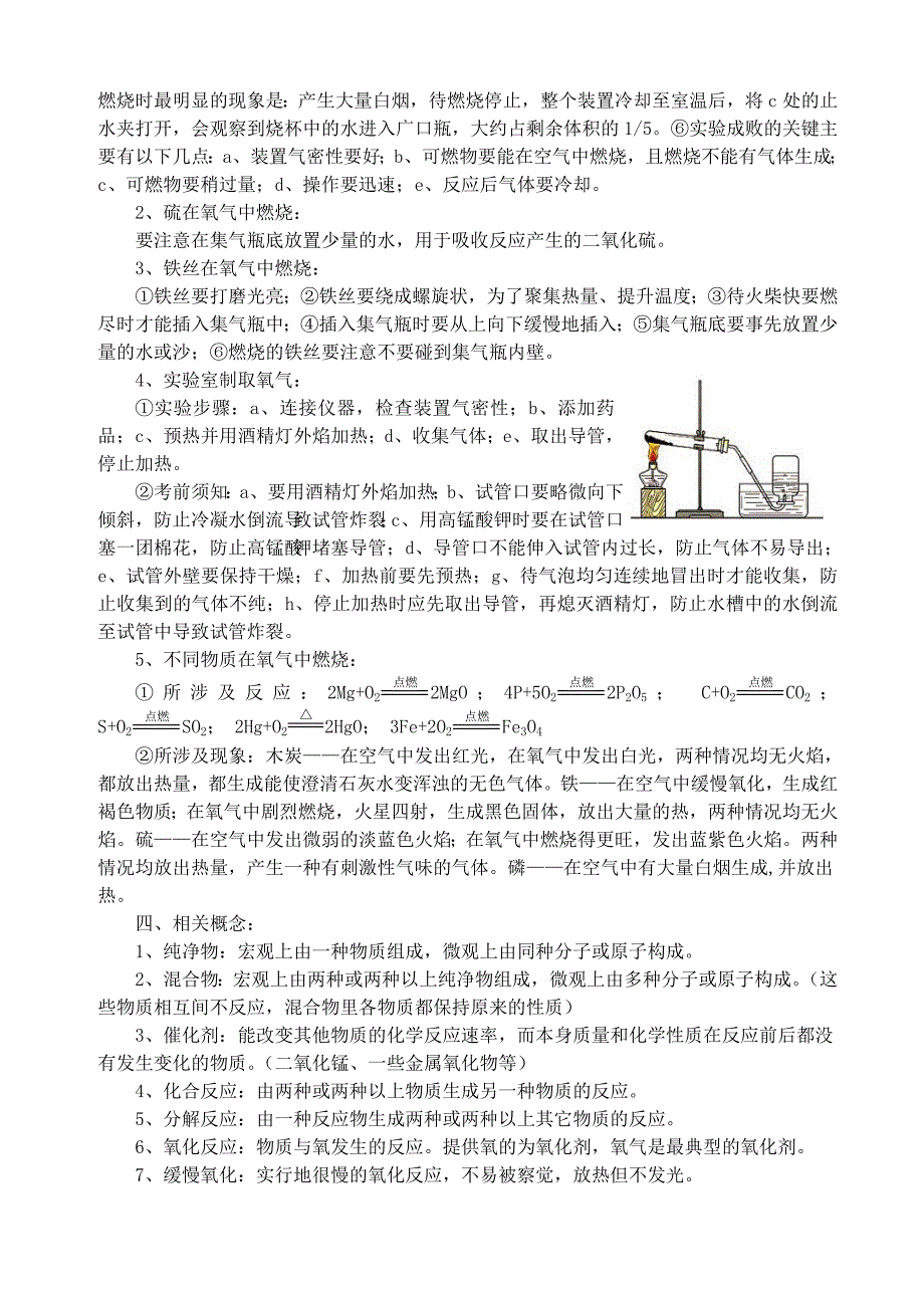 初中化学单元知识点小结第2单元我们周围的空气_第2页