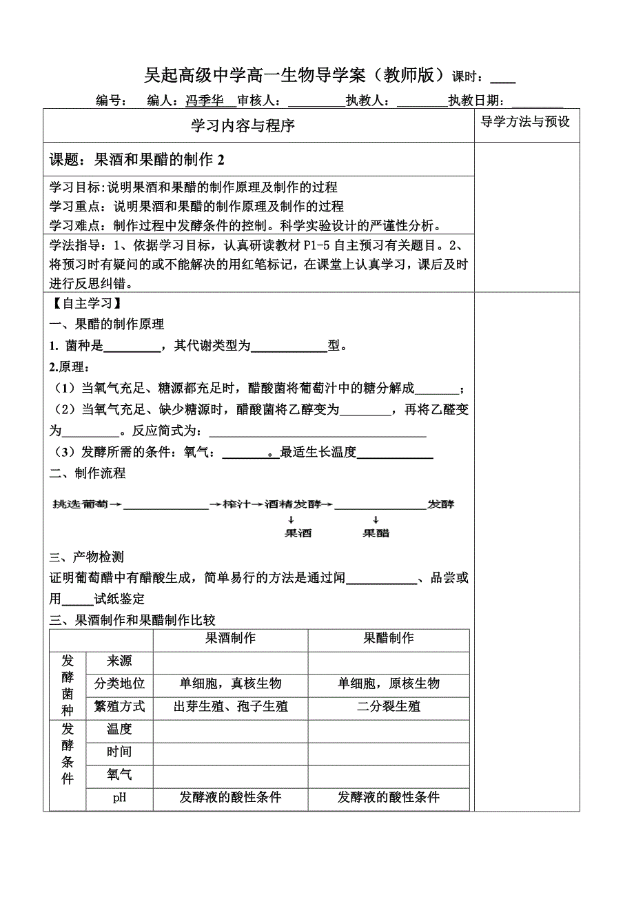 果酒和果醋的制作原理2_第1页