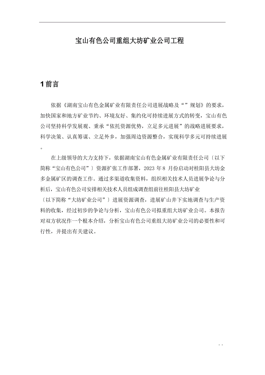 有色矿业公司项目可行性研究报告_第1页