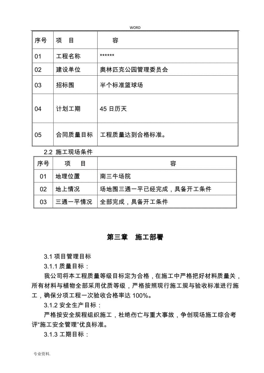 篮球场工程施工组织设计方案_第5页