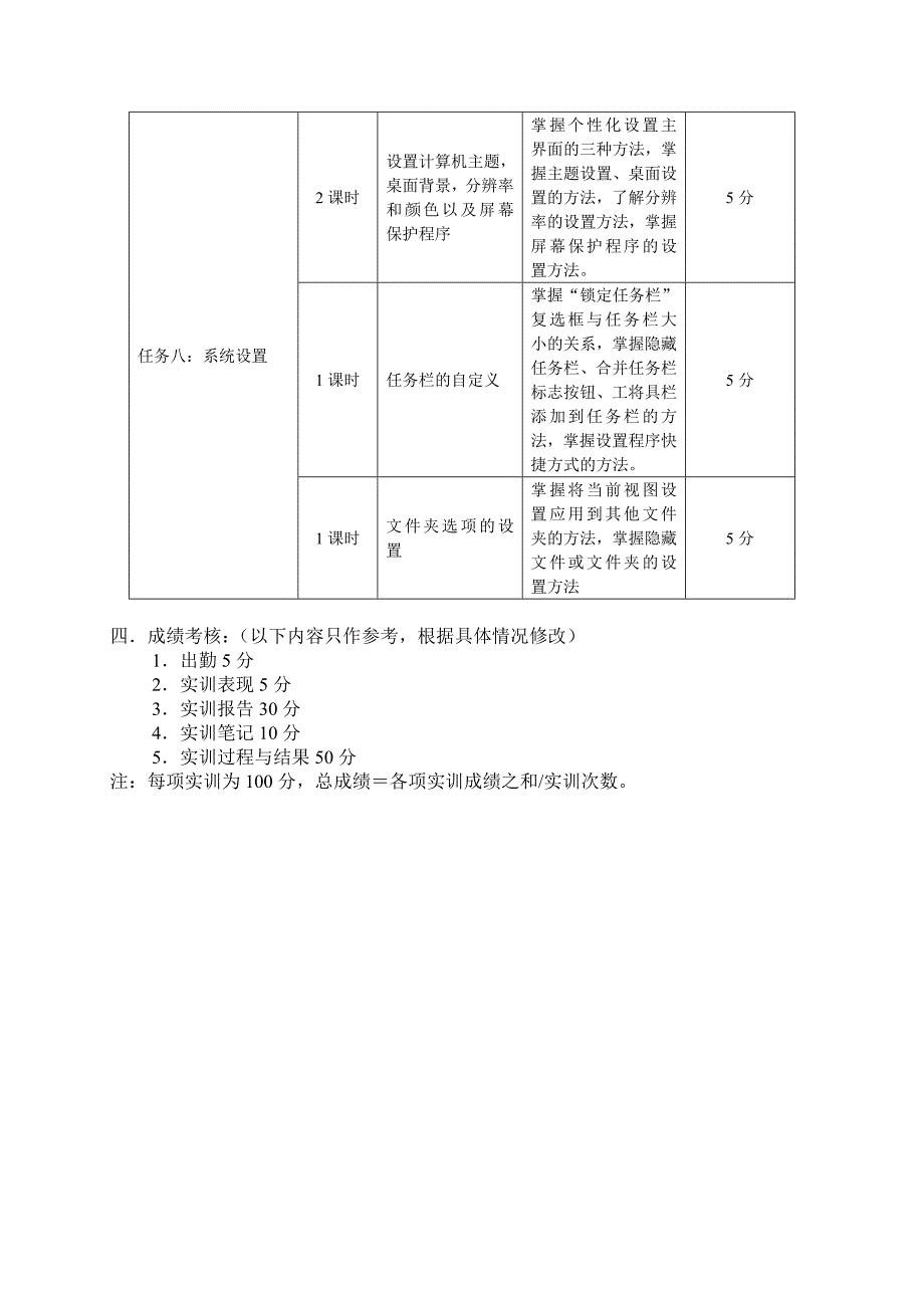 《Windows7应用基础》实训计划_第3页