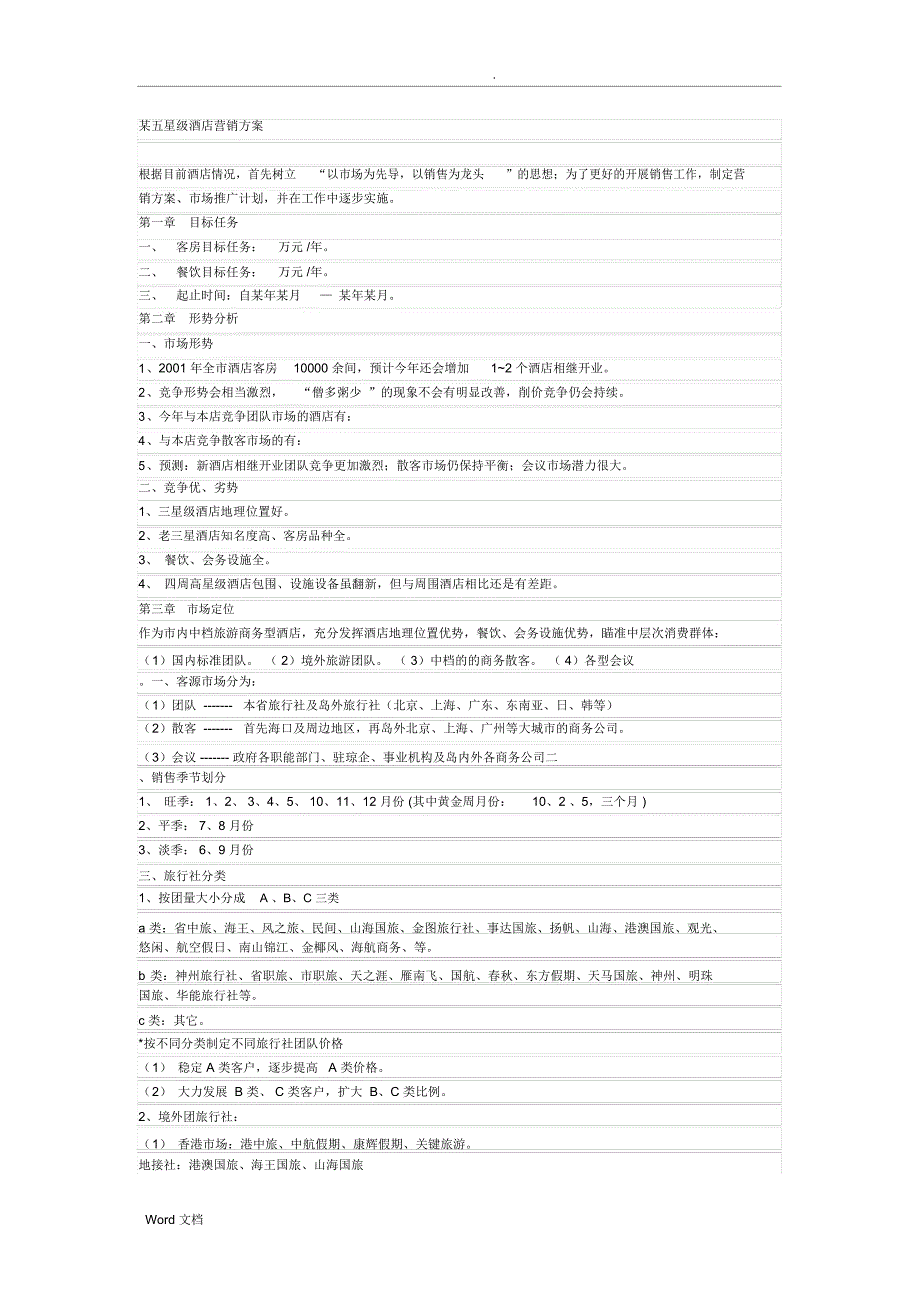 某五星级酒店营销方案_第1页