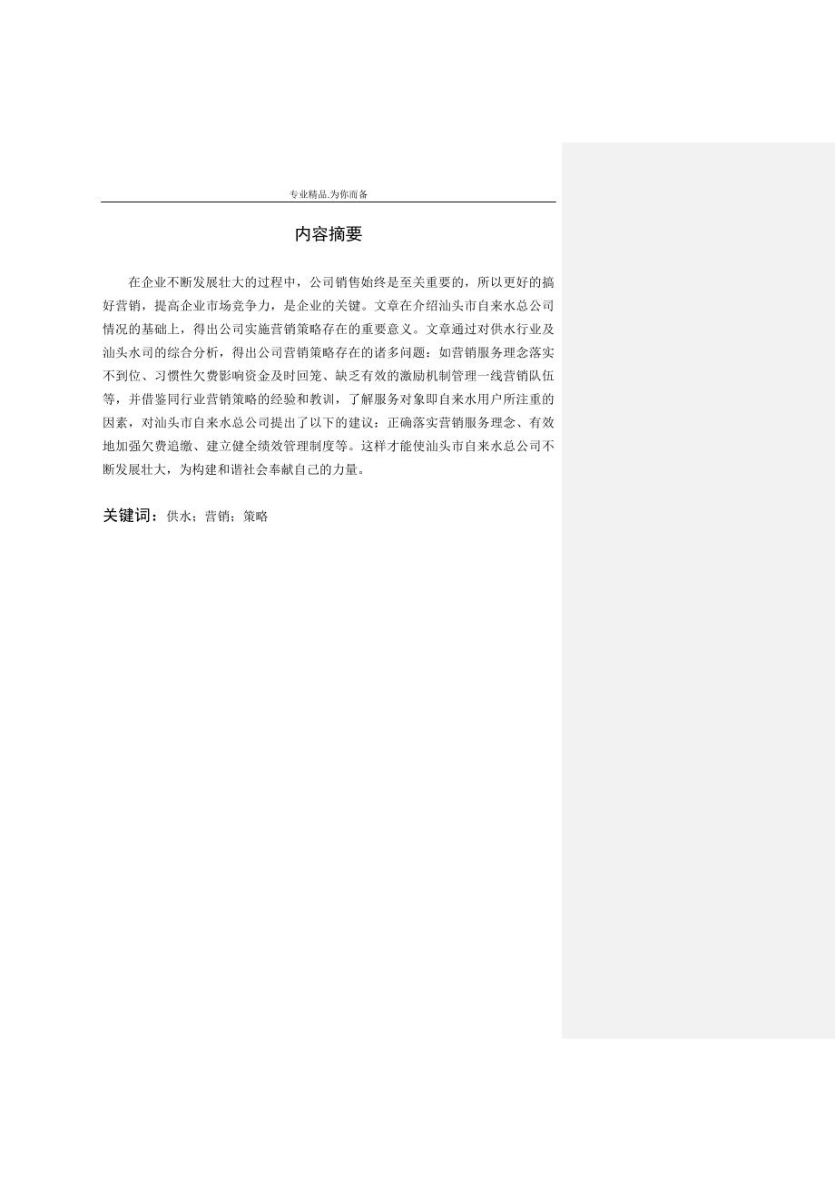 自来水总公司的营销策划分析.doc_第2页