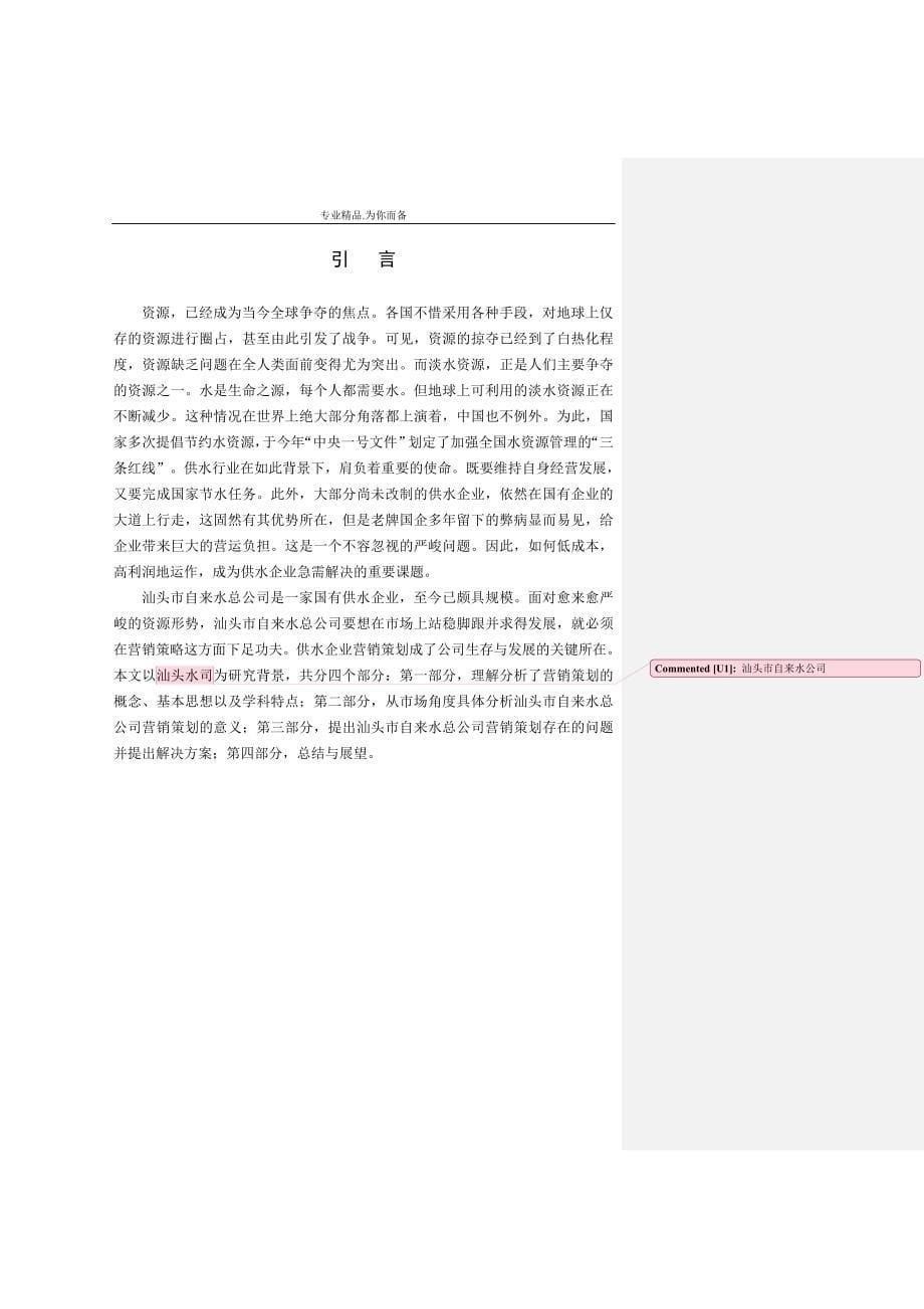 自来水总公司的营销策划分析.doc_第5页