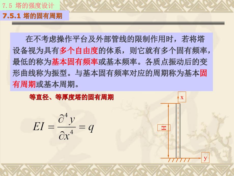 7.5塔的强度设计 7.6塔设备的振动_第3页